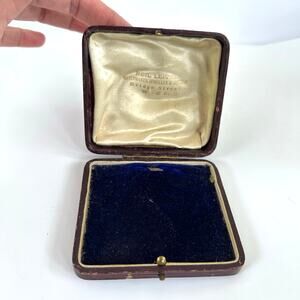 Antique Neil Leitch Watch Case Wick Scotland, Maroon Leather, Velvet Lined, 3.5"